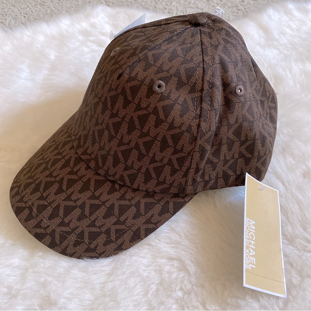Michael kors logo brown cap hat NWT